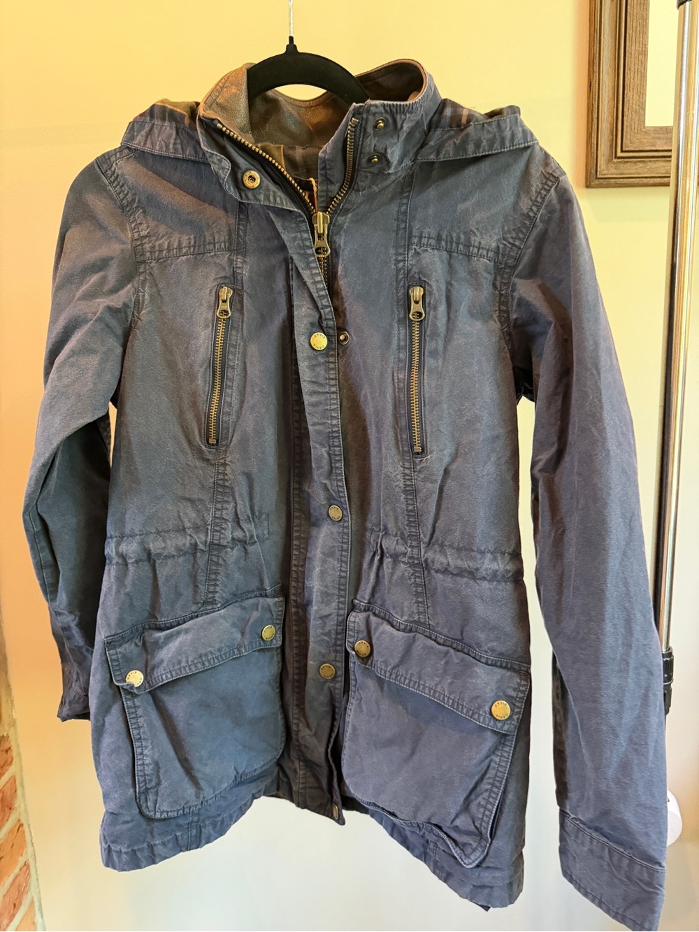 Vintage Orvis River Road Waxed Cotton Leather Collar Jacket Women’s